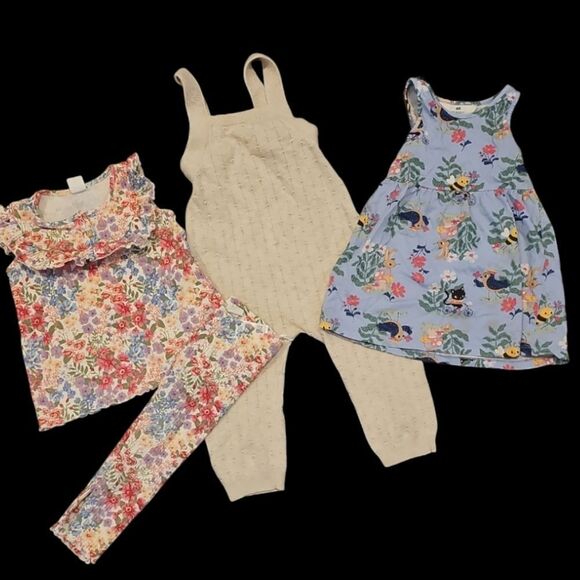 Colorful Kids Clothing Set with Floral and Animal Prints - Picture 1 of 13